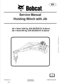 repair manual Bobcat Hoisting Winch with Jib Service Manual PDF