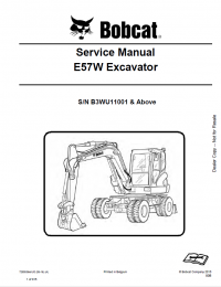 repair manual Bobcat E57W Excavator Service Manual PDF