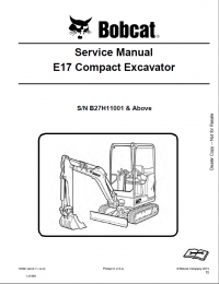 repair manual Bobcat E17 Compact Excavator Service Manual PDF