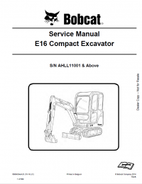 repair manual Bobcat E16 Compact Excavator Service Manual PDF