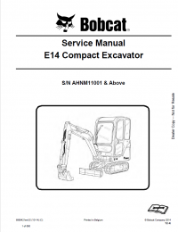 repair manual Bobcat E14 Compact Excavator Service Manual PDF
