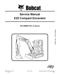 repair manual Bobcat E25 Compact Excavator Service Manual PDF