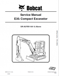 repair manual Bobcat E35i Compact Excavator Service Manual PDF