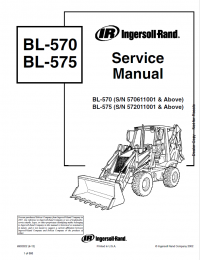 repair manual Bobcat BL-570, BL-575 Backhoe Loader Service Manual PDF