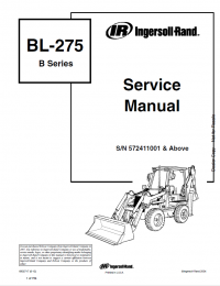 repair manual Bobcat BL-275 B Series Backhoe Loader Service Manual PDF