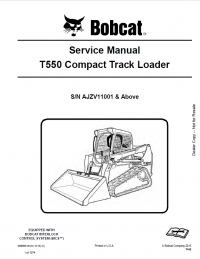 repair manual Bobcat T550 Compact Track Loader Service Manual PDF