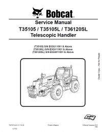 repair manual Bobcat Telescopic Handler T35105, T35105L, T36120SL Service Manual PDF