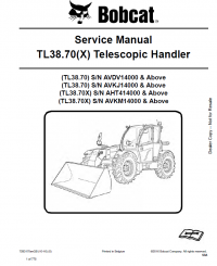 repair manual Bobcat TL38.70(X) Telescopic Handler Service Manual PDF