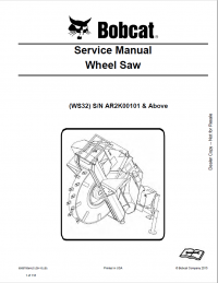 repair manual Bobcat Wheel Saw WS32 Service Manual PDF
