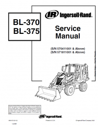 repair manual Bobcat BL-370, BL-375 B Series Backhoe Loader Service Manual PDF