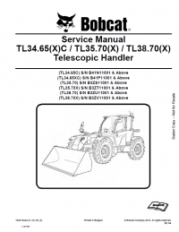 repair manual Bobcat TL34.65(X)C, TL35.70(X), TL38.70(X) Telescopic Handler Service Manual PDF