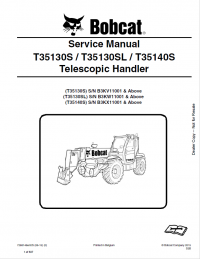 repair manual Bobcat T35130S, T35130SL, T35140S Telescopic Handler Service Manual PDF