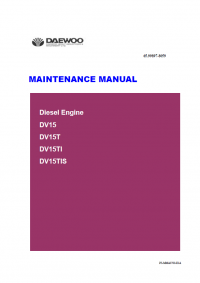repair manual Daewoo Diesel Engine DV15 Maintenance Manual of PDF
