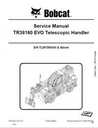 repair manual Bobcat TR38160 EVO Telescopic Handler Service Manual PDF