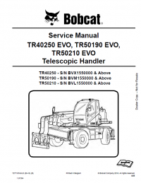 repair manual Bobcat TR40250 EVO, TR50190 EVO, TR50210 EVO Telescopic Handler Service Manual PDF