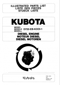 spare parts catalog Kubota D722-EB-KOOI-1 Illustrated Parts List PDF