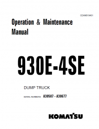 repair manual Komatsu Dump Truck 930E-4se Set of PDF Manuals