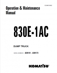 repair manual Komatsu 830E-1AC Dump Truck Set of PDF Manuals