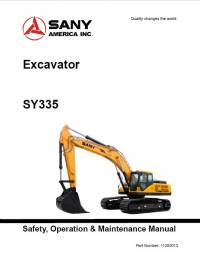 repair manual Sany Excavator SY335 Safety, Operation & Maintenance Manual PDF