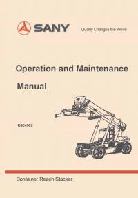repair manual Sany Container Reach Stacker RSC45C2 Operation and Maintenance Manual PDF