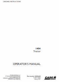 repair manual Case 1404 Tractor PDF Operators Manual