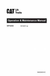 repair manual Cat Lift Trucks WP4500 Operation & Maintenance Manual PDF