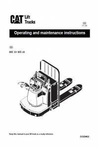 repair manual Cat Lift Trucks WR30, WR40 Operation & Maintenance Manual PDF