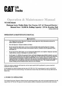 repair manual Cat Lift Trucks WT45M Operation & Maintenance Manual PDF