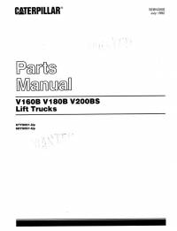 spare parts catalog Cat Lift Trucks V160B, V180B, V200BS Parts Manual PDF