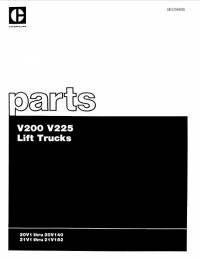 spare parts catalog Cat Lift Trucks V200, V225 Parts Book PDF