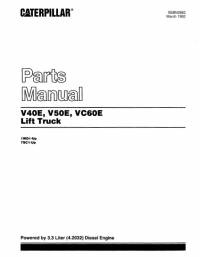 spare parts catalog Cat Lift Trucks V40E, V50E, VC60E Parts Manual SEBN2682 PDF