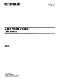 spare parts catalog Cat Lift Trucks V40D, V50D, VC60D Parts Book PDF