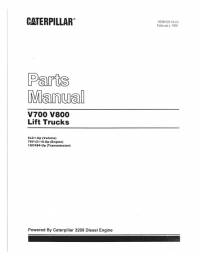 spare parts catalog Cat Lift Trucks V700, V800 Parts Manual PDF