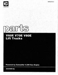 spare parts catalog Cat Lift Trucks V60E, V70E, V80E Parts Book PDF