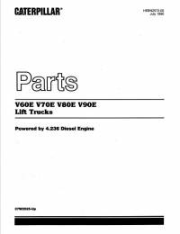 spare parts catalog Cat Lift Trucks V60E, V70E, V80E, V90E Parts Manual PDF