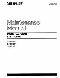 repair manual Cat Lift Trucks V60D thru V80D Maintenance Manual PDF