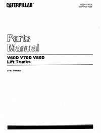 spare parts catalog Cat Lift Trucks V60D, V70D, V80D Parts Manual PDF