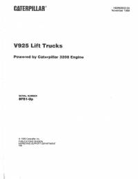 spare parts catalog Cat Lift Trucks V925 Parts Book PDF