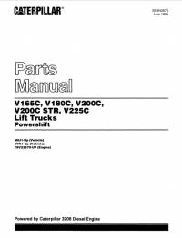 spare parts catalog Cat Lift Trucks V165C, V180C, V200C, V200C STR, V225C Parts Manual PDF