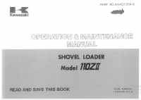 repair manual Kawasaki 110ZII Shovel Loader Operation and Maintenance Manual PDF