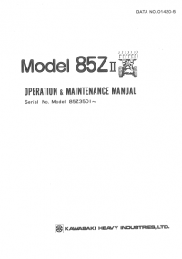 repair manual Kawasaki 85ZII Operation and Maintenance Manual PDF