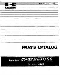 spare parts catalog Kawasaki Cummins 6BTA5.9 Engine for 70ZII Parts Catalog PDF