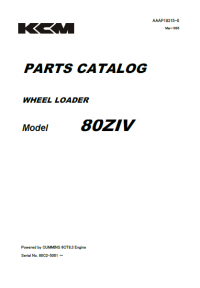 spare parts catalog Kawasaki Wheel Loader 80ZIV Parts Catalog PDF