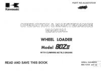 repair manual Kawasaki Wheel Loader 80ZIII Operation and Maintenance Manual PDF