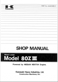 repair manual Kawasaki Wheel Loader 80ZIII Set of Shop Manual PDF