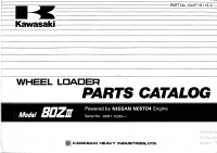 spare parts catalog Kawasaki Wheel Loader 80ZIII Parts Catalog PDF