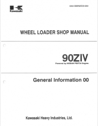 repair manual Kawasaki Wheel Loader 90ZIV Shop Manual PDF