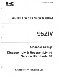 repair manual Kawasaki Wheel Loader 95ZIV Shop Manual PDF
