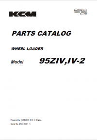 spare parts catalog Kawasaki Wheel Loader 95ZIV, IV-2 Parts Catalog PDF