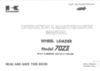 repair manual Kawasaki Wheel Loader 70ZII Operation and Maintenance Manual PDF